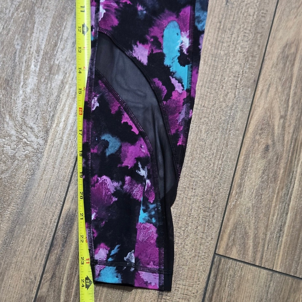 Lululemon Inspire Tight Abstract Floral Mesh Panel Leggings Zipper Pockets 6 - Picture 7 of 15